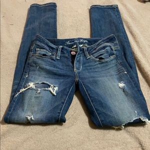 American Eagle Distressed Skinny Jeans size 0